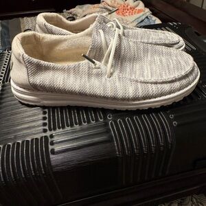 Hey Dude Women's Flats in Cream and White